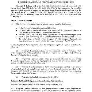 Registered Agent Agreement